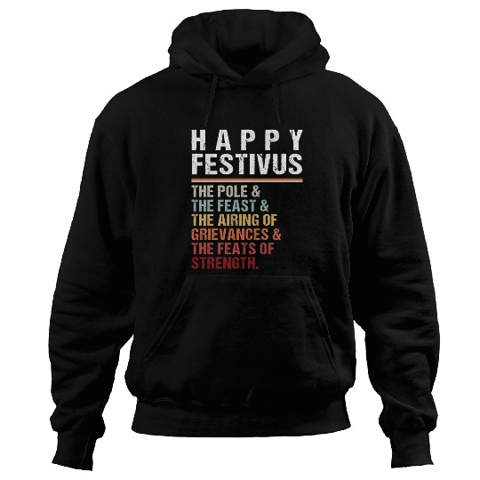 Happy Festivus Christmas Holiday Retro Vintage Hoodies