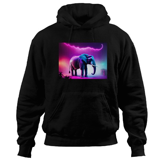 Trance Neon Elephant Graphic Hoodies