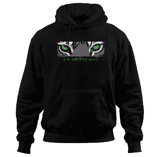 tigerEyes - Im watching you (green) Hoodies