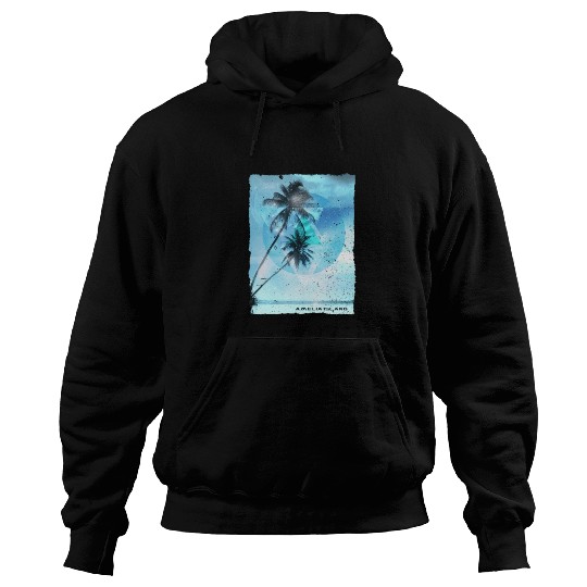 Artistic Amelia Island Florida Palm Tree Vacation Hoodies