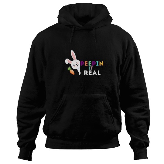 Peepin it real happy easter rabbit sunday Hoodies