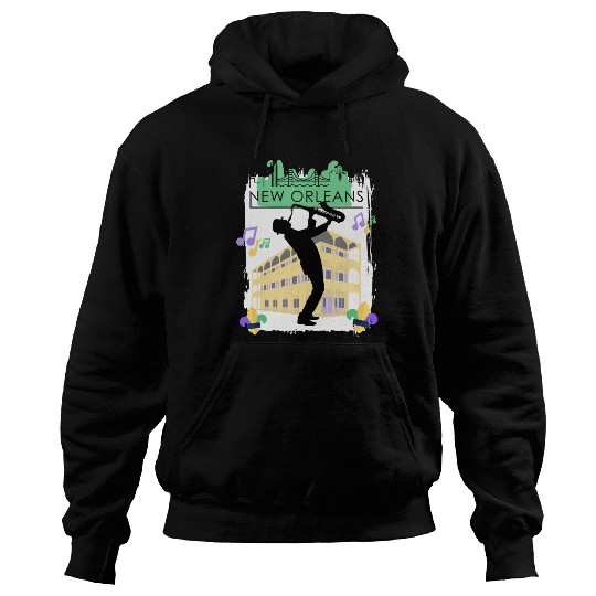 Mardi Gras New Orleans Louisiana City Jazz Music Hoodies