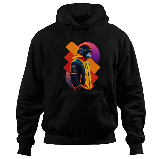 Tech-Savvy Ape: Evolved Primate in Sunglasses Hoodies
