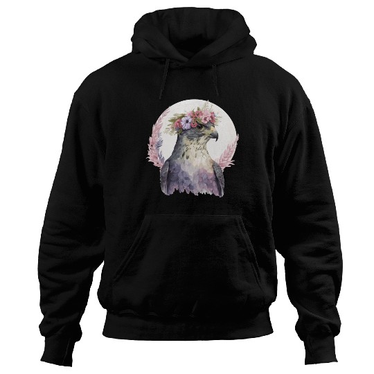 Falcon Birds Of Prey Flower Crown Floral Bird Watc Hoodies