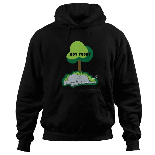 Funny Elephant Nope Not Today Sweet Saying Hoodies