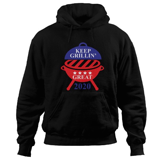 Keep Grillin Great 2020 Guys Republican Funny Gift Hoodies