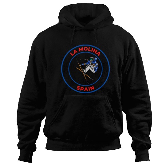 Retro Cool Skiing in La Molina Spain Souvenir Hoodies