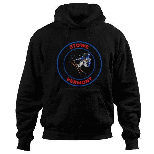 Retro Skiing in Stowe Vermont Holiday Souvenir Hoodies