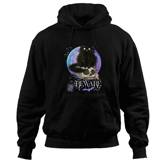 Black cat Magic Witchy Tarot cards Beware potion Hoodies