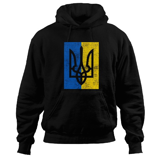 Ukraine Ukraina Ukrainian Flag On Back Hoodies