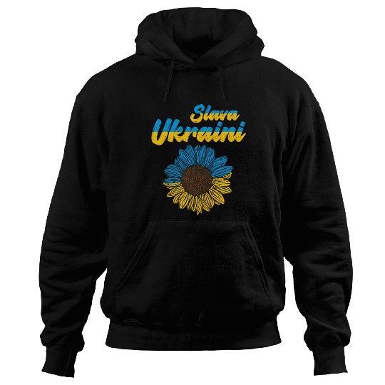 Slava Ukraini Ukrainian Sunflower Flag Ukraine Hoodies