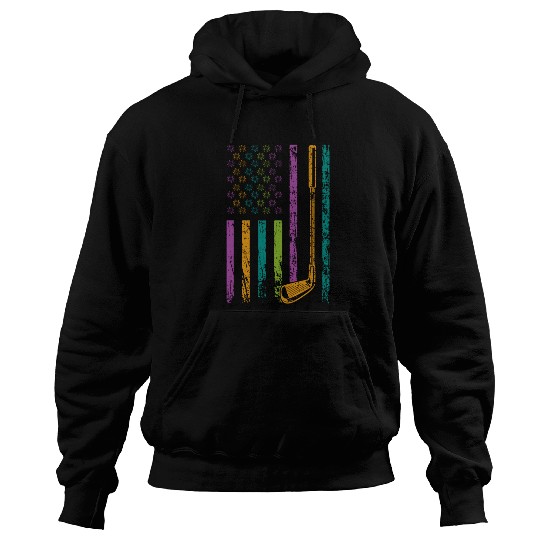 American Sports Flag Fireworks Decor Golf Club Hoodies