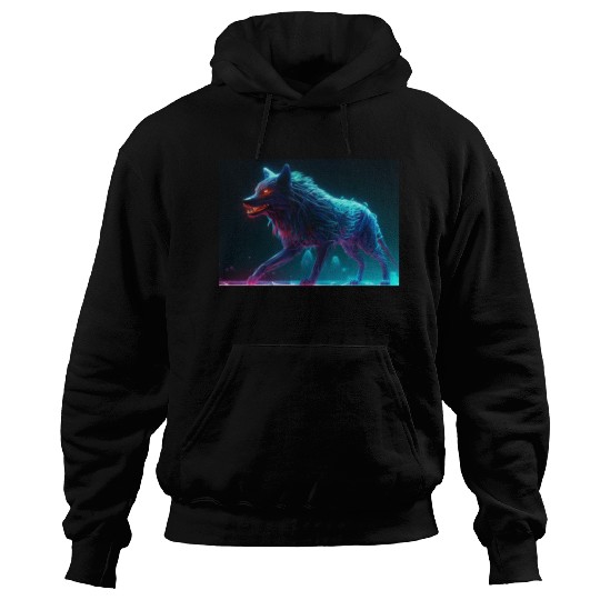 Neon Fur Wolf Hoodies