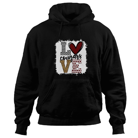 Cougars Mascot Love School Spirit Fantastic Hoodies