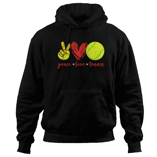 Peace Love Tennis Cute Tennis Lovers Hoodies