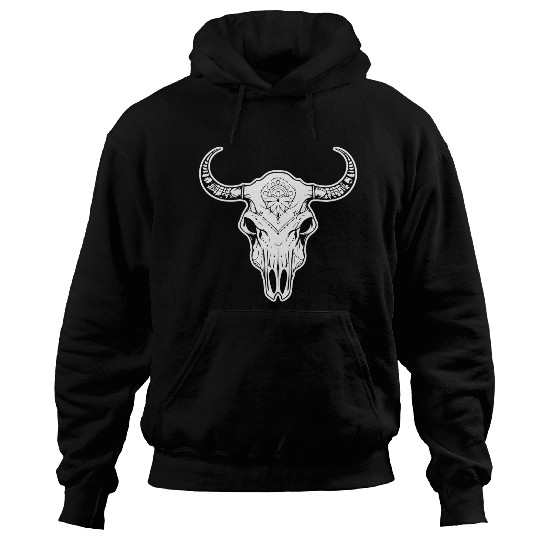 Cow Skull Boho Hoodies