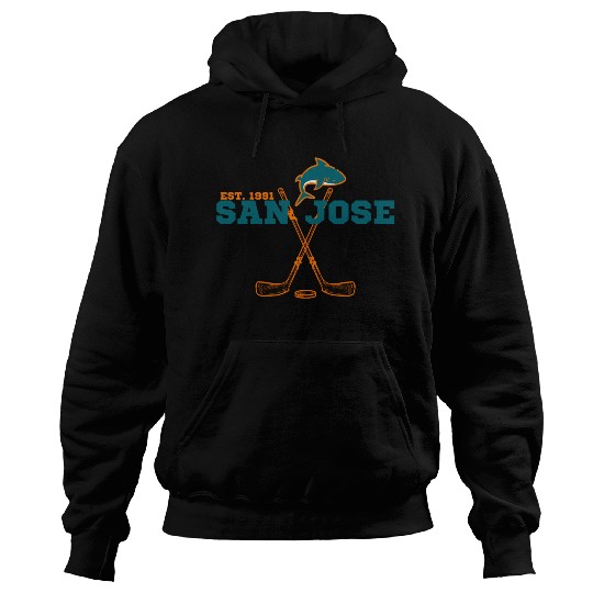San Jose Est 1991 Sports Team Novelty Athletic Hoodies
