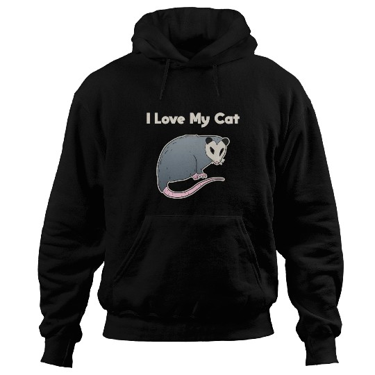 I Love My Cat Opossum Hoodies