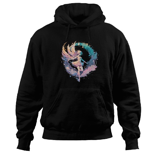 Watercolor Fairy Painting Fairycore Pastel Goth Bu Hoodies