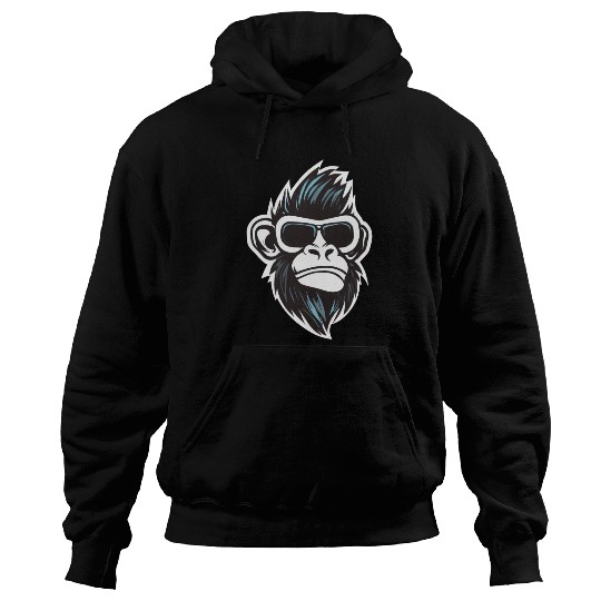 Cool Monkey - Rock and Roll with Sunglasses Hoodies