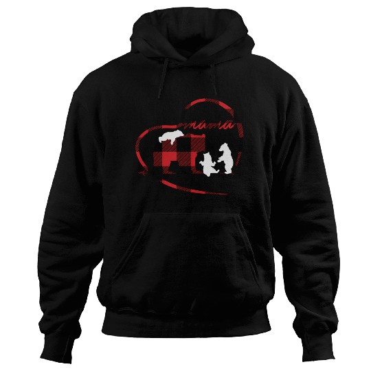 Mama Bear 3 Cubs Red Buffalo Plaid Heart For Mom Hoodies