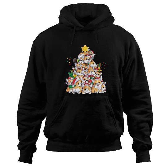 Corgi Tree Dog Santa Merry Corgmas Hoodies