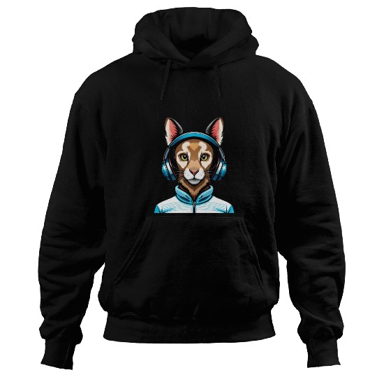 Cool rabbit with headphones Hoodies