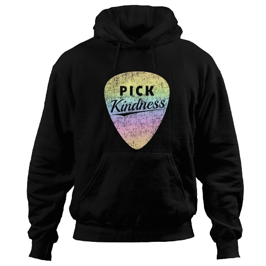 Pastel Rainbow Guitar Pick Pun Anti-Bullying Pick Hoodies