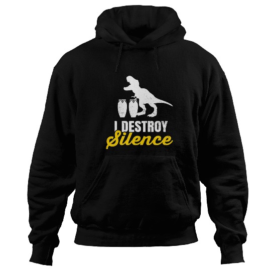 T-Rex Conga Drum Player Drummer Percussion Music Hoodies