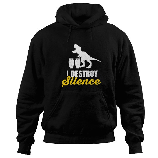 T-Rex Conga Drum Player Drummer Percussion Music Hoodies