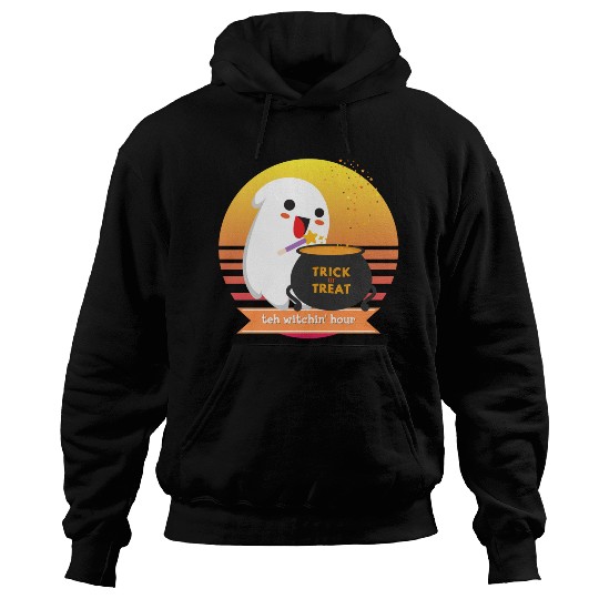 Halloween Cute Ghost Witching Hour Trick Or Treat Hoodies