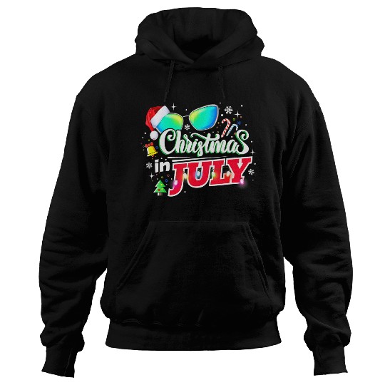 Christmas in July Santa Hat Sunglasses Summer Hoodies