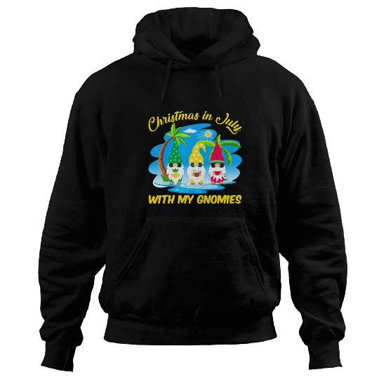 Christmas In July With My Gnomies Beach Summer Hoodies