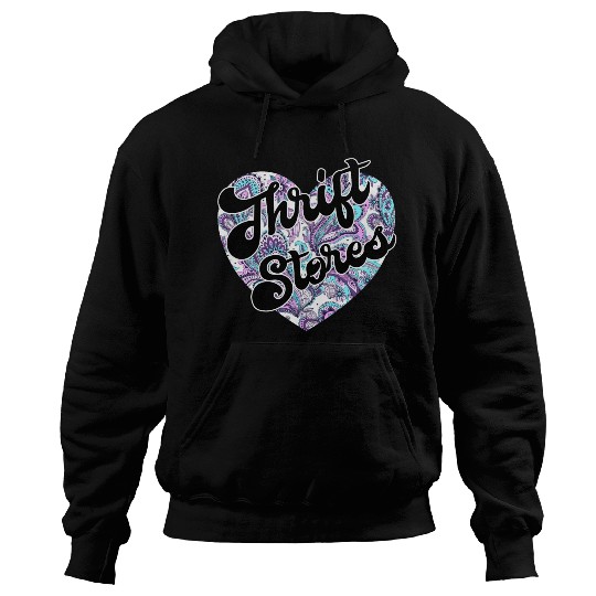 Thrift Stores paisley heart Hoodies
