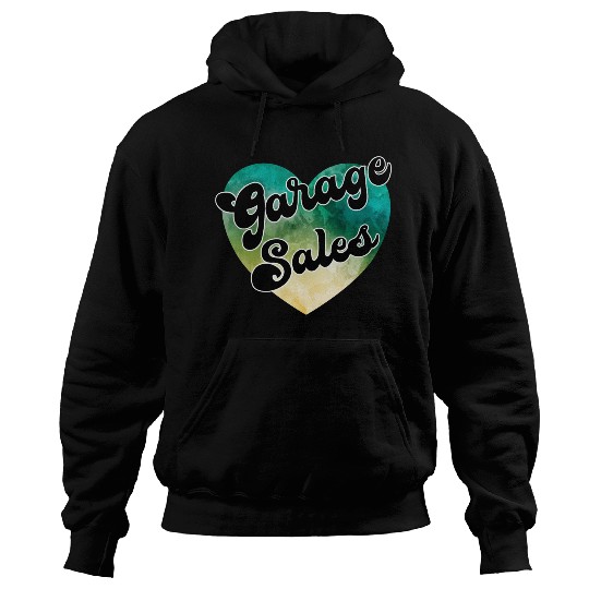 Garage Sales green yellow watercolor heart Hoodies