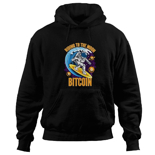 RIDING TO THE MOON- Bitcoin Hoodies