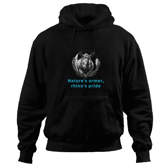 Black & White Rhino Logo Design Hoodies