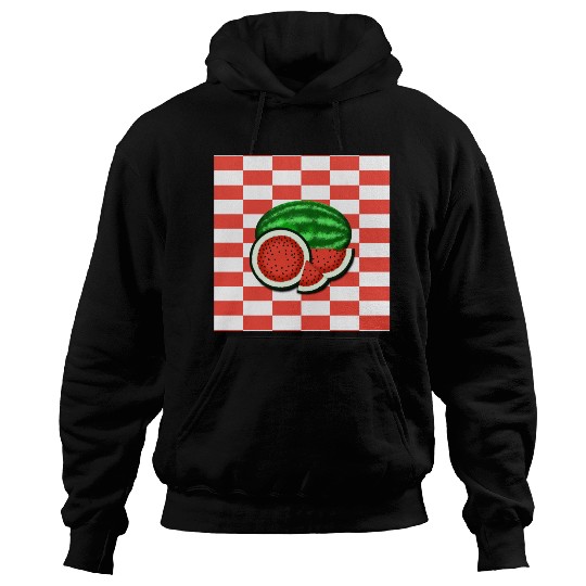 Watermelon on Watermelon Pink Background Hoodies