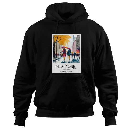 Couple walking in the streets of New York City Hoodies