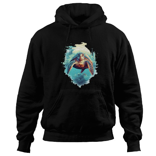 Serene Underwater Turtle Hoodies