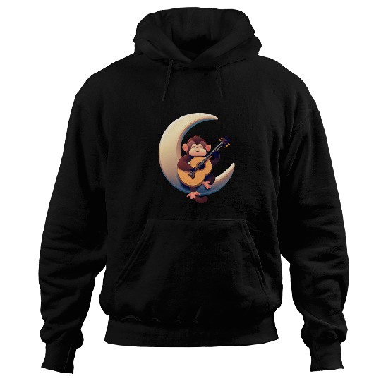 Musical monkey in the crescent Hoodies
