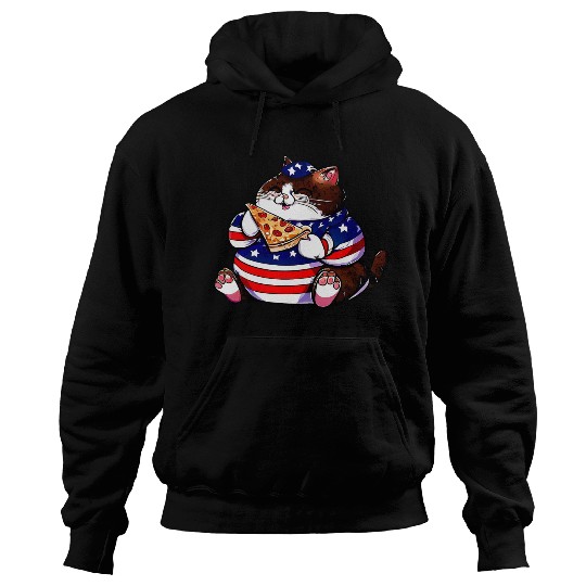 Fat American pizza cat Hoodies