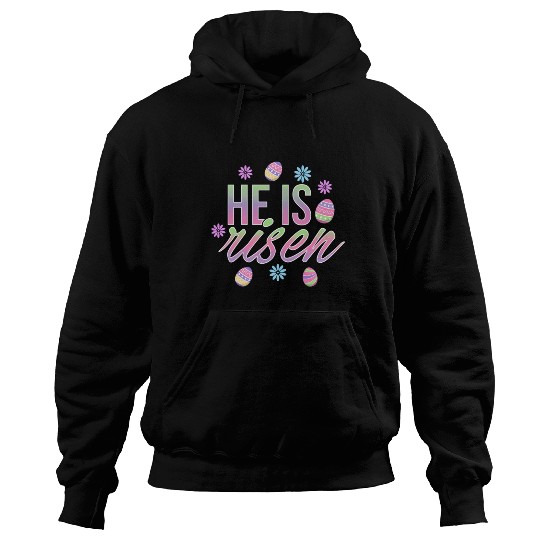 He Is Risen Easter Christian Message Easter Eggs Hoodies