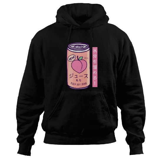 90S Japanese Aesthetic Peach Juice Drink Japan- Hoodies