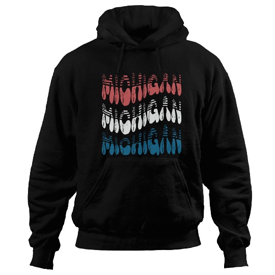 Michigan Red White Blue Cute Groovy Hoodies