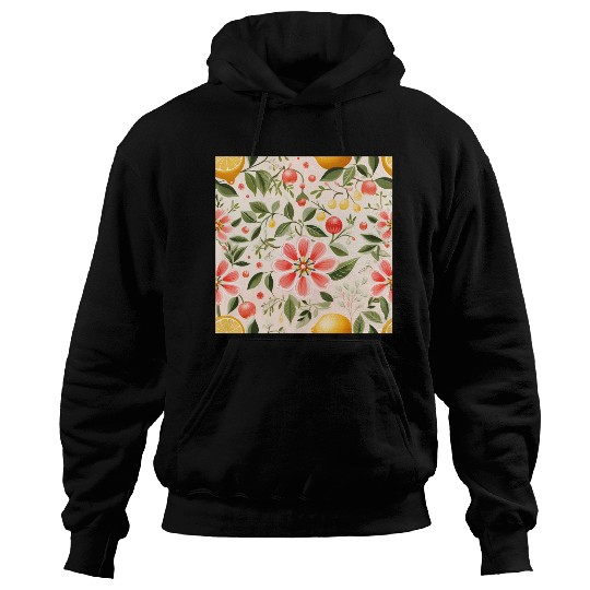 Lemon Pink Floral Detailed Summer Collection 03 Hoodies