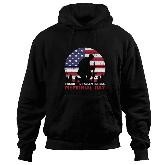 Honor The Fallen Heroes Memorial Day Us Flag Hoodies