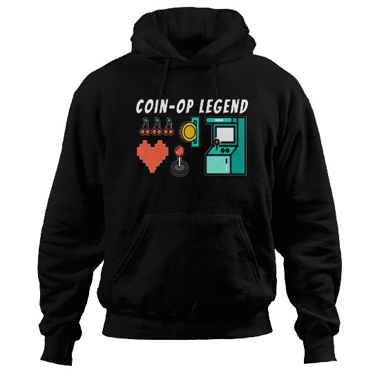 Coin Op Legend Arcade Gaming 80s Retro Gamer Hoodies