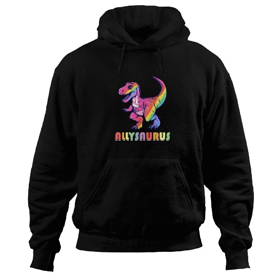 Allysaurus LGBT Transgender Dino Rainbow Lesbian Hoodies