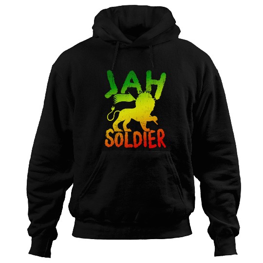 Reggae Lion Of Judah Jah Soldier Hoodies